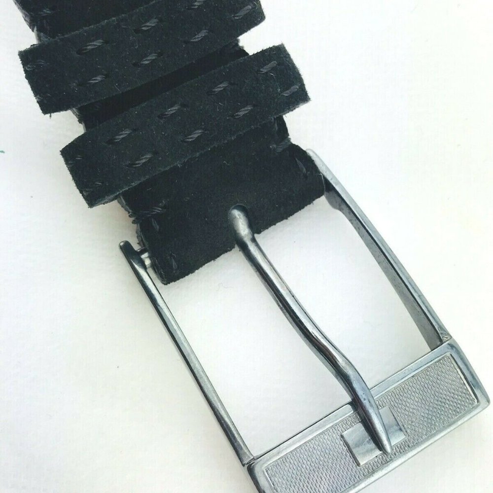 KITON Black Suede Men's Dress Belt 42” Size 105 cm - Picture 7 of 8